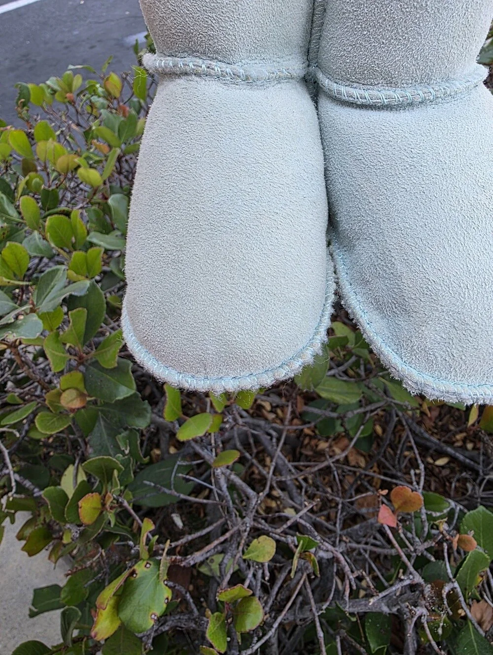 UGG Kids Mint Green Shearling Booties